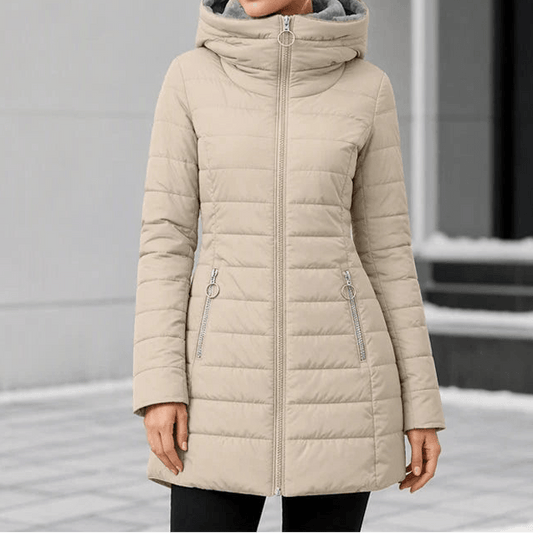 Women's Quilted Hooded Longline Insulated Puffer Jacket
