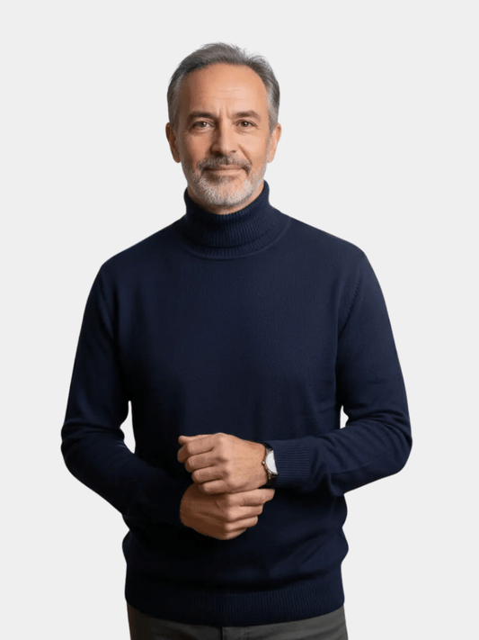Men's Knit Turtleneck Sweater with Slim Fit