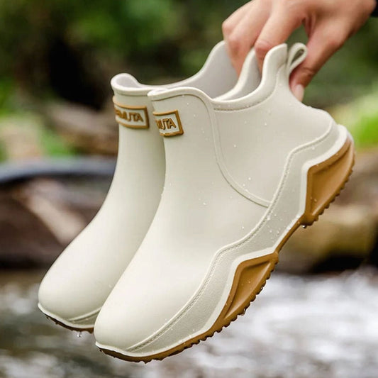 Women's Waterproof Chelsea Rain Boots with Treaded Sole