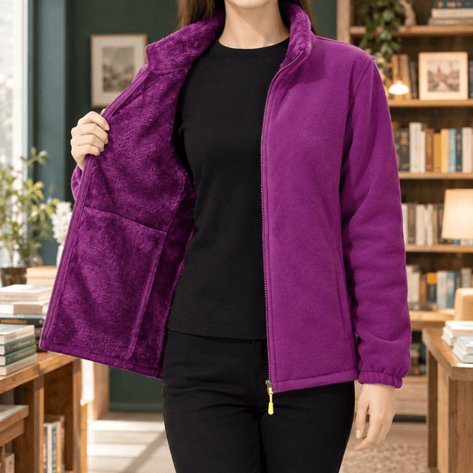 Women's Full-Zip Fleece Jacket with Stand Collar