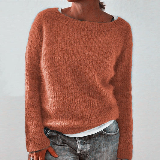 Klara Boat Neck Knitted Sweater for Women in Relaxed Fit