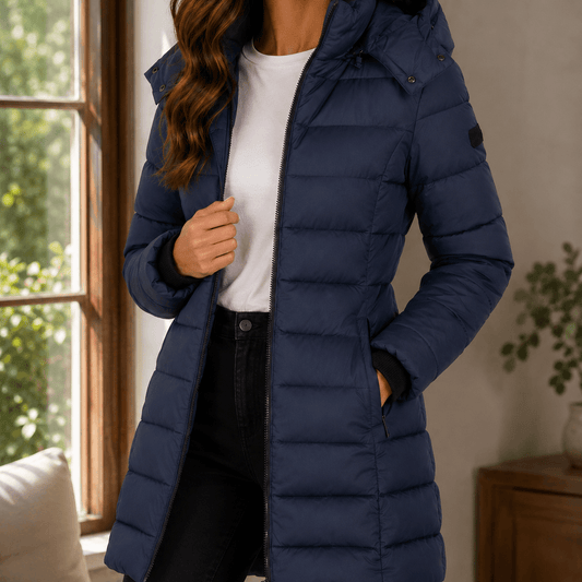 Dahlia-Claire Women's Quilted Puffer Jacket with Adjustable Hood