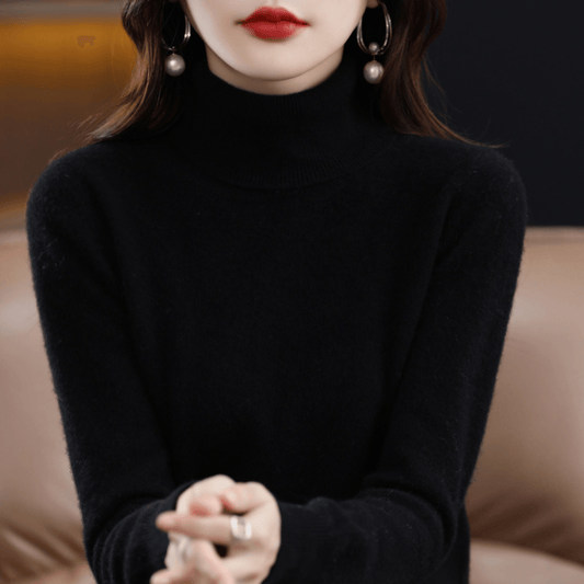 Elena Women's Turtleneck Knitted Sweater in Soft Cashmere Blend